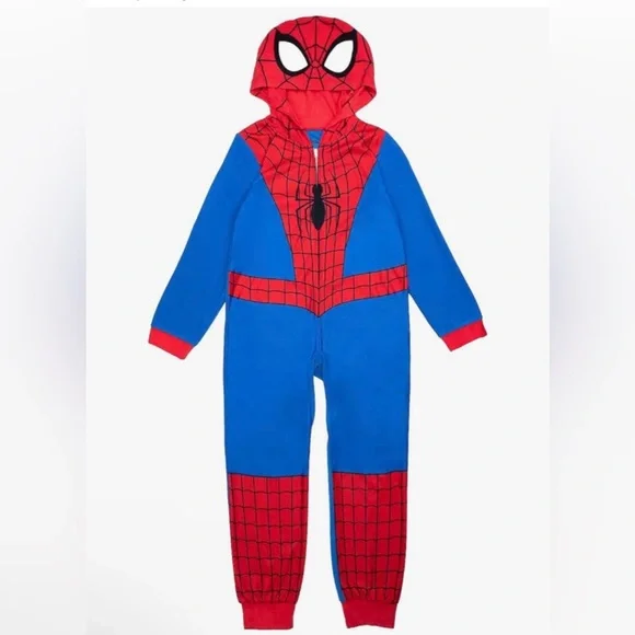 Marvel Spider-Man Hoodie Jumpsuit Pajamas - Picture 2 of 6